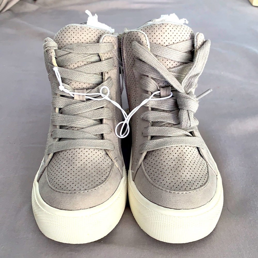 SOLD Justice cheetah accent high tops